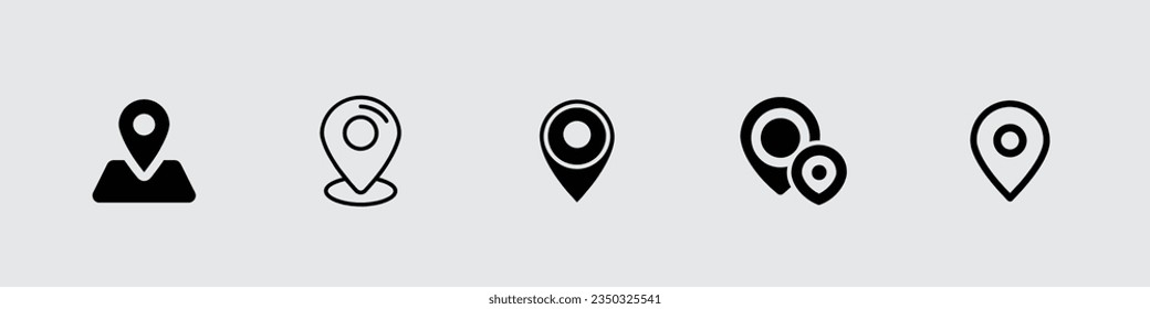 Pin icon vector. Location icon symbol isolated, Location icon vector. destination icon. map pin, thin line pin point, location icons on white background