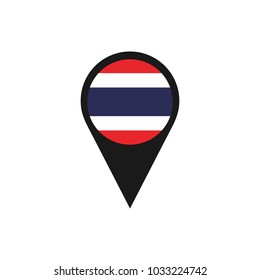 pin icon vector. location icon with thailand flag. Location map icon