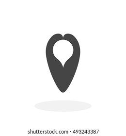 Pin Icon. Vector logo on white background