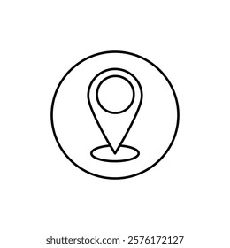 Pin icon vector outline logo sign