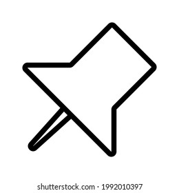 pin icon vector, pushpin solid logo illustration, pictogram isolated on black