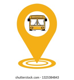 pin icon vector. school bus Location icon. Map pointer icon.