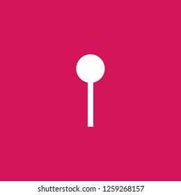 Pin icon vector. Pin sign on pink background. Pin icon for web and app