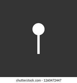 Pin icon vector. Pin sign on black background. Pin icon for web and app