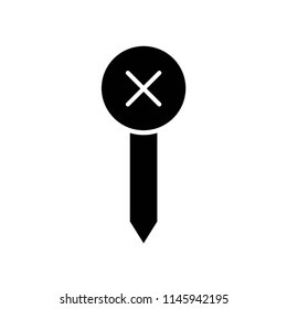 Pin icon vector icon. Simple element illustration. Pin symbol design. Can be used for web and mobile.