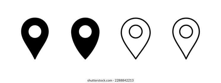 Pin icon vector for web and mobile app. Location sign and symbol. destination icon. map pin