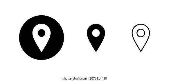 Pin icons set. Location sign and symbol. destination icon. map pin