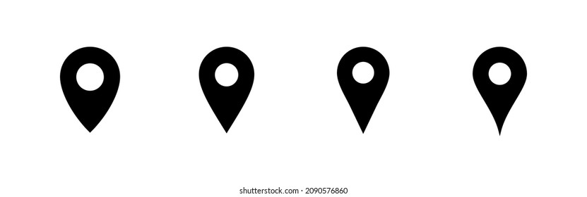 Pin icons set. Location sign and symbol. destination icon. map pin