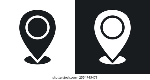 Pin icons in solid black and white colors