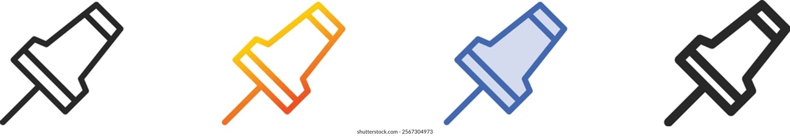 pin icon.Thin Linear, Gradient, Blue Stroke and bold Style Design Isolated On White Background
