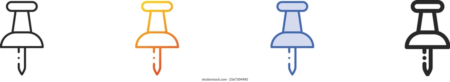 pin icon.Thin Linear, Gradient, Blue Stroke and bold Style Design Isolated On White Background