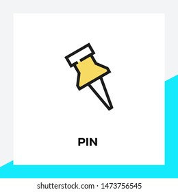 PIN AND ILLUSTRATION ICON CONCEPT