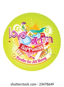 Pin image, Love + action = Happiness forever for all being