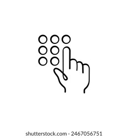 
Diseño de iconos de estilo de línea de entrada de pines