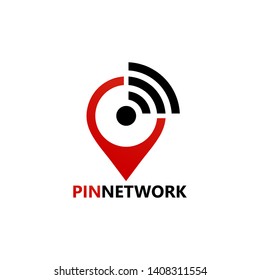 Pin Internet Network Logo Template Design Vector, Emblem, Design Concept, Creative Symbol, Icon