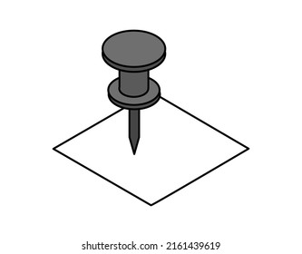 Pin isometric design icon. Vector web illustration. 3d colorful concept