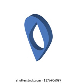 Pin isometric left top view 3D icon