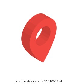 Pin. Isometric Pin Marker. Isometric Map Marker Icon in Vector