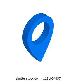 Pin. Isometric Pin Marker. Isometric Map Marker Icon in Vector