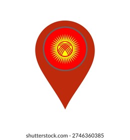 pin with the Kyrgyzstan flag vector 
Vector pin with the flag on a white background