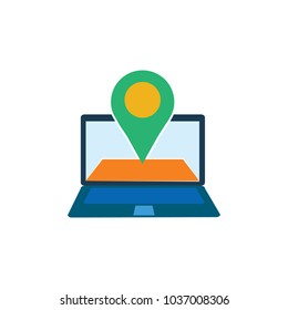 Pin Laptop Logo Icon Design