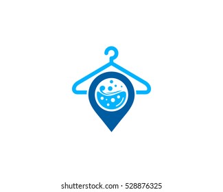 Pin Laundry Logo Design Template