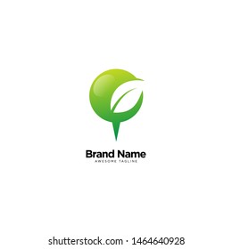 Pin and leaf Logo design Inspiration