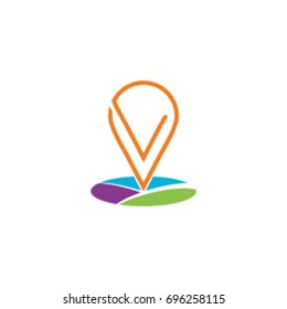 pin letter v logo