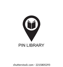 icono de la biblioteca de pines, icono de educación