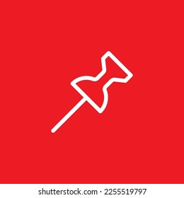 Pin line icon, App interface graphics resource, vector illustration.