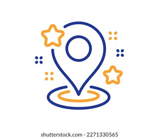 Icono de línea de anclaje. Indicador de posición de mapa. Símbolo del puntero de destino. Concepto colorido del contorno de línea delgada. Icono de anclaje de estilo lineal. Trazo editable. Vector