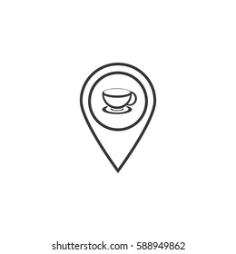 pin line icon on white background