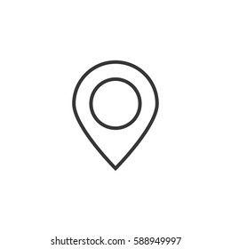 pin line icon on white background