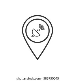 pin line icon on white background