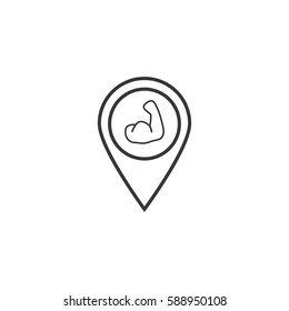 pin line icon on white background
