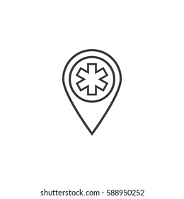 pin line icon on white background