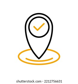Pin line icon. Simple element illustration. Pin concept outline symbol design.