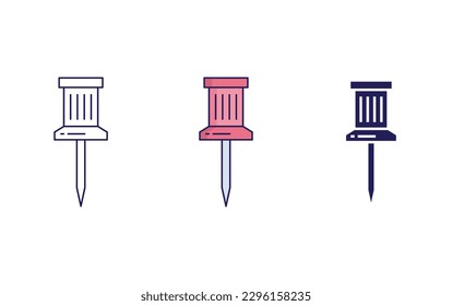 Pin line and solid illustration icon