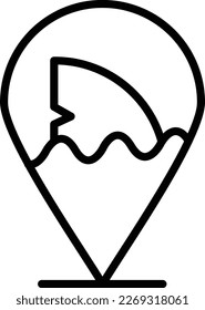 Pin Line Vector Icon Design