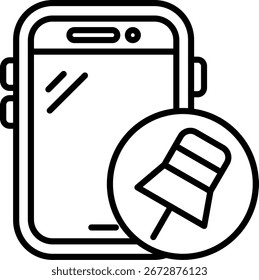 Diseño de icono de Vector de línea de pin