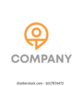 pin local logo design vector template sign
