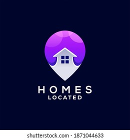 diseño de logotipo de gradiente localizado en el pin