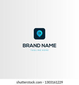 Pin Location Apps Media Modern Abstract Creative Business Logo