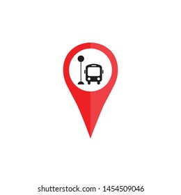 pin location bus terminal icon of vector.