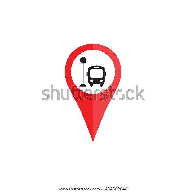 pin location bus\
terminal icon of vector.