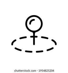 Pin, location by gps, simple landmark. Black icon on white background
