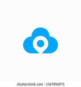pin location with Cloud element. - vector