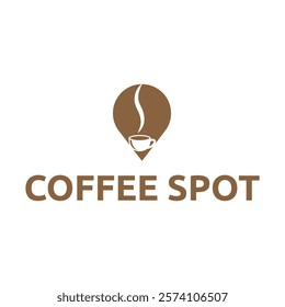 Pin location and coffee logo design illustration