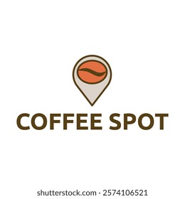 Pin location and coffee logo design illustration