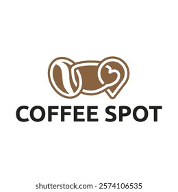 Pin location and coffee logo design illustration